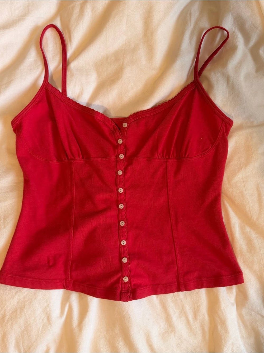 Brandy Melville red corset tank top